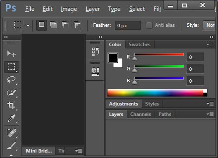 Photoshop Clipping Menus at Narrow Sizes