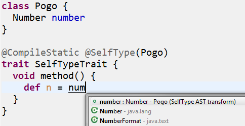 DSLD suggestions for SelfType AST transform