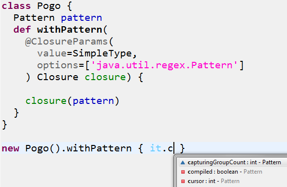 Completions for ClosureParams annotation